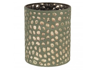 Šedivá skleněná váza s nádechem bronzu - 15*13 cm