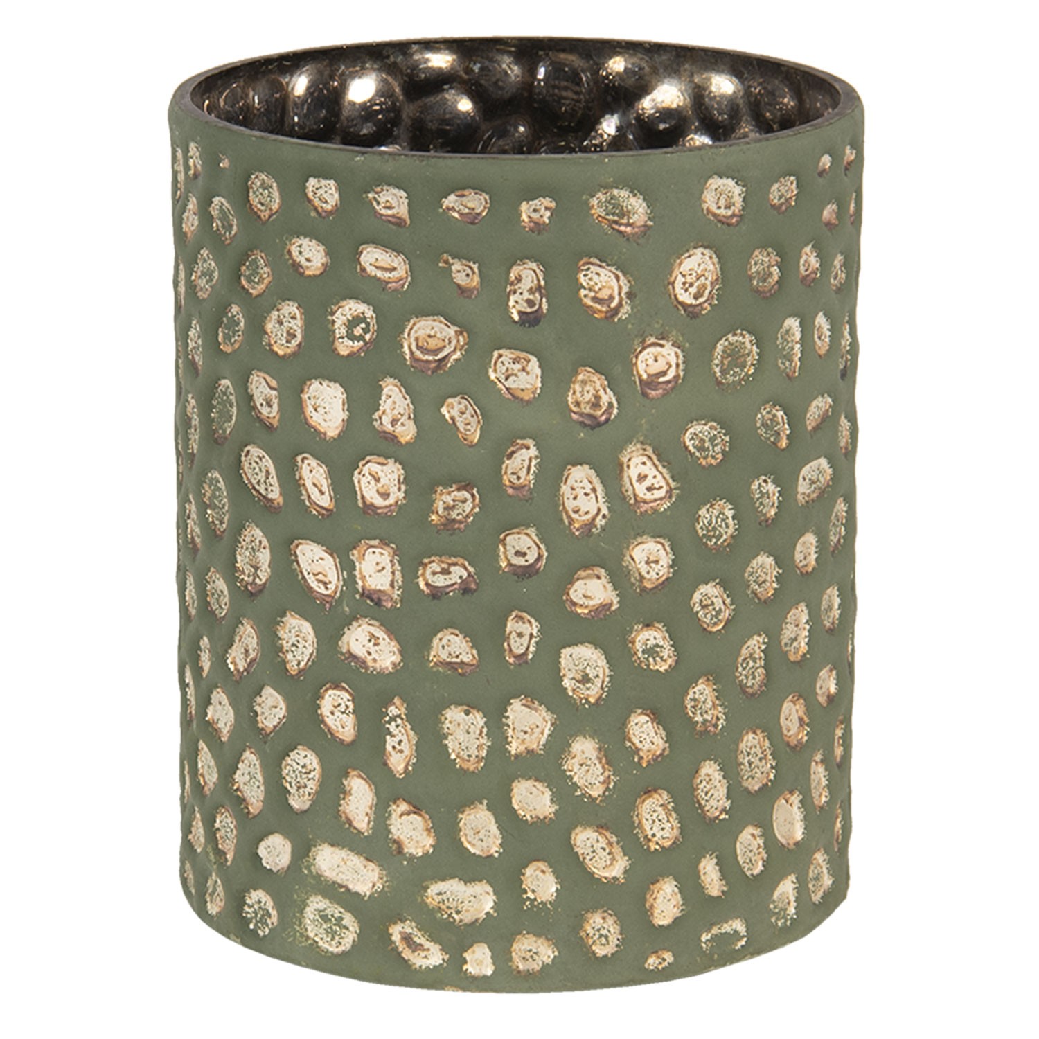 Šedivá skleněná váza s nádechem bronzu - 15*13 cm 6GL3042