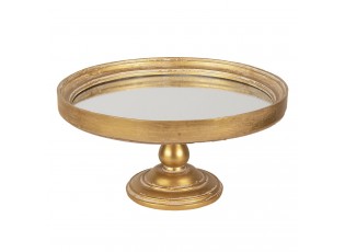Zlatý vintage dekorativní podnos se zrcadlem - Ř 27*13 cm
