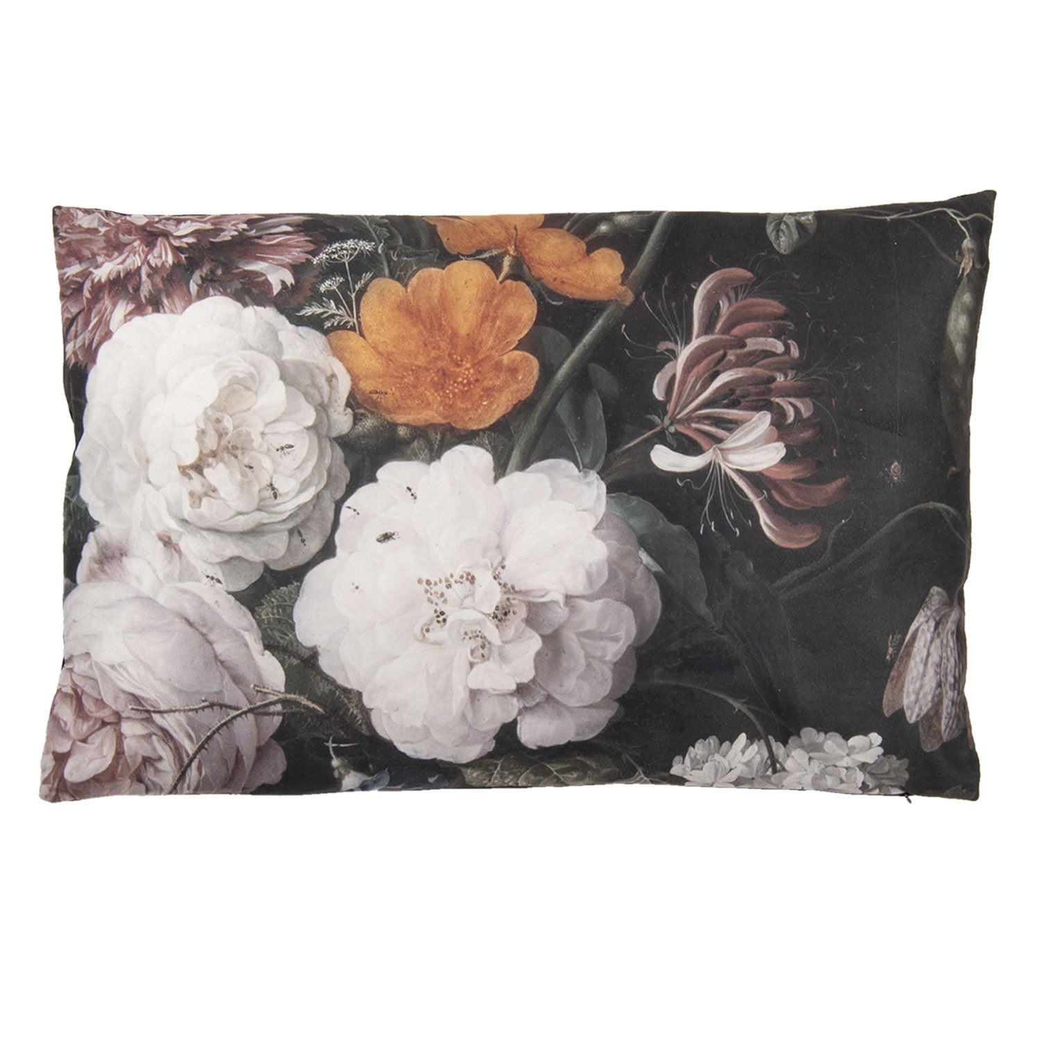 Vintage polštář s květinovým motivem a výplní - 60*40 cm Clayre & Eef