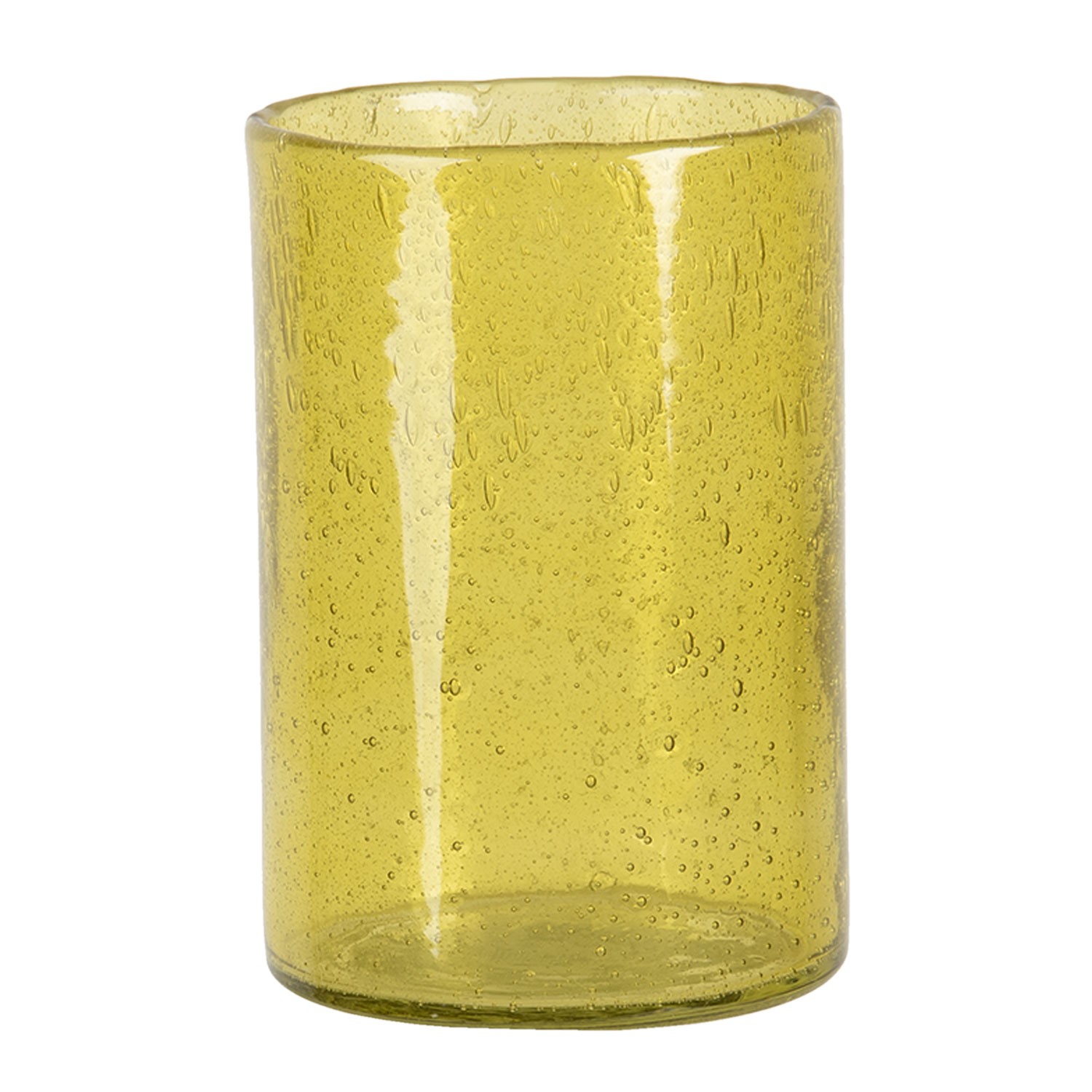 Žlutý skleněný svícen na čajovou svíčku - 15*10 cm Clayre & Eef