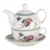 Tea for one s motivem květin a ptáčka Pivoine - 0,46L Barva: barevnéMateriál: porcelánHmotnost: 1,111 kg