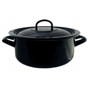 Černý smaltovaný rendlík kastrol s poklicí Blacck - Ø20cm - 2,8L
