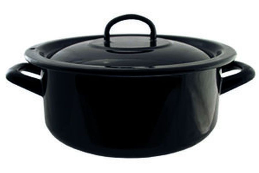 Černý smaltovaný rendlík kastrol s poklicí Blacck - Ø20cm - 2,8L