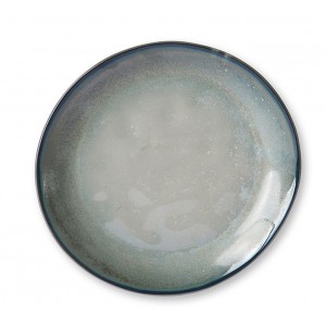 Tyrkysovo šedý ručně tvarovaný dezertní talíř Home Chef - 20*19*2,3cm 