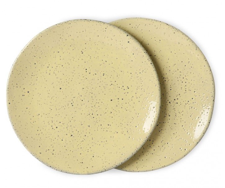 2ks žlutý dezertní talíř Gradient Ceramics - Ø 22,5*1,5cm 