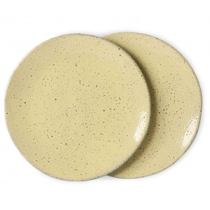 2ks žlutý dezertní talíř Gradient Ceramics - Ø 22,5*1,5cm 