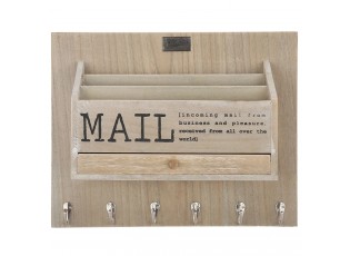 Přírodní box na poštu na zeď s nápisem Mail -  38*30*11 cm