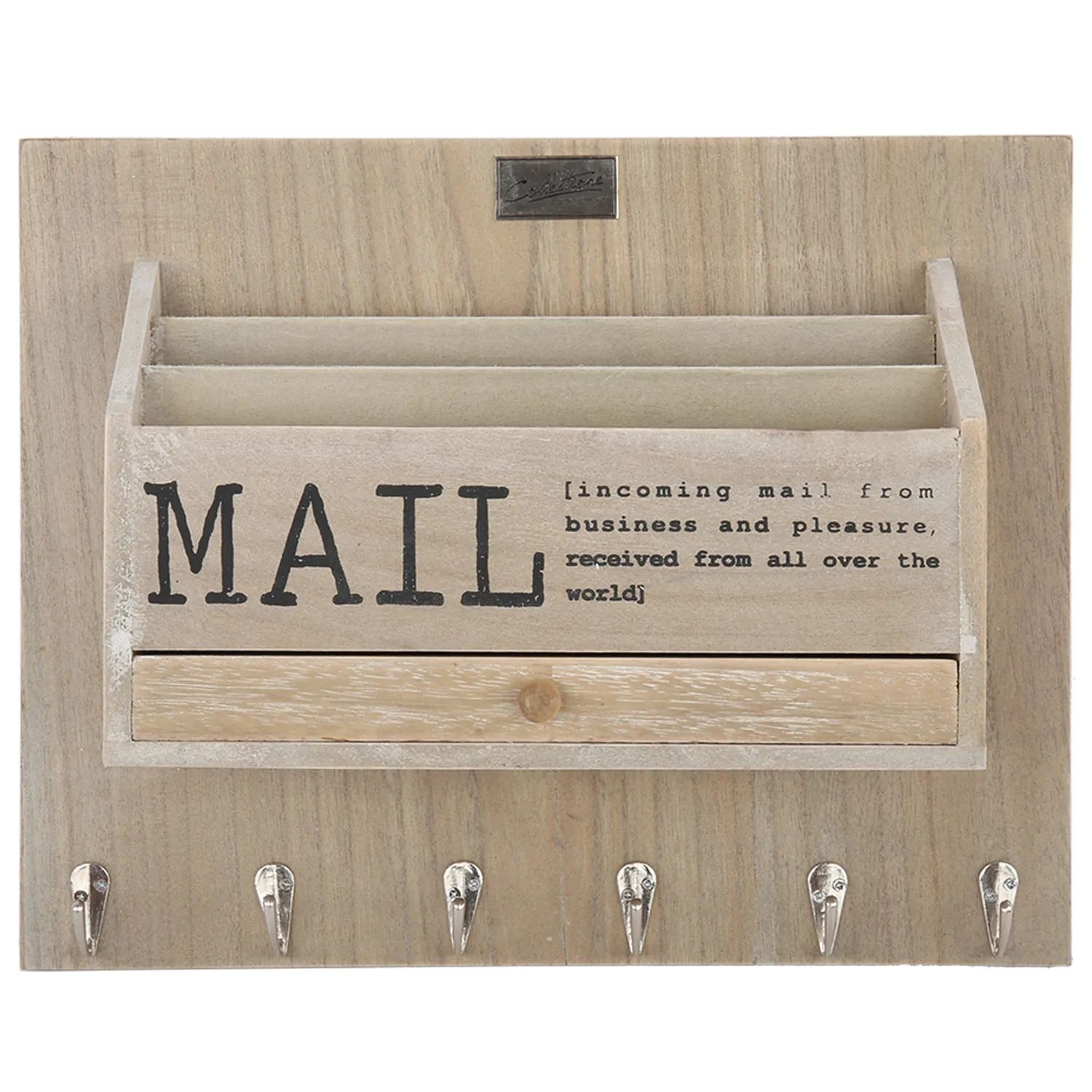 Levně Přírodní box na poštu na zeď s nápisem Mail - 38*30*11 cm 8500221096377