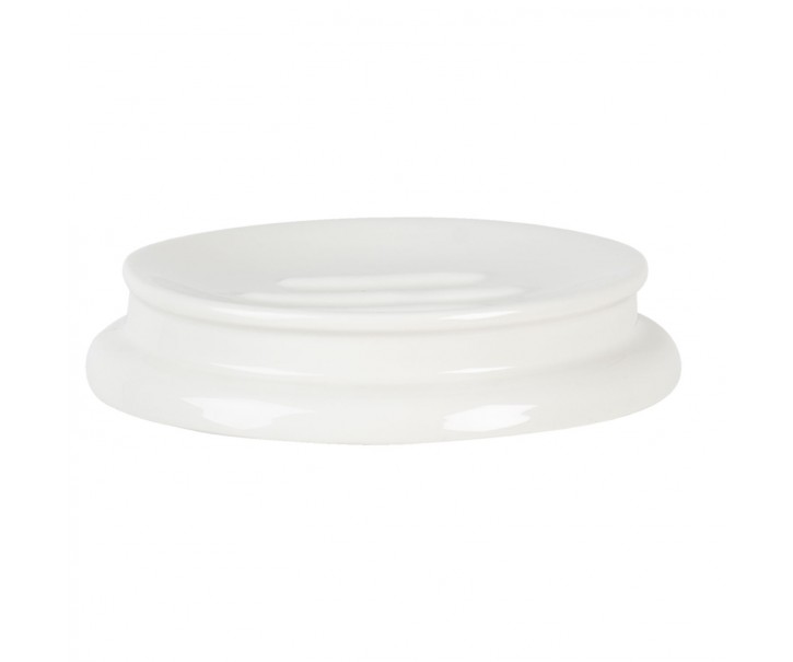 Porcelánová kulatá bílá mýdlenka Circle - Ø 12*2 cm