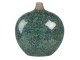 Zelená váza Camil s květy a patinou - 29*13*31 cm