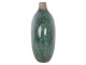 Zelená váza Camil s květy a patinou - 29*13*31 cm