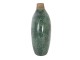 Zelená váza Camil s květy a patinou - 23*11*26 cm