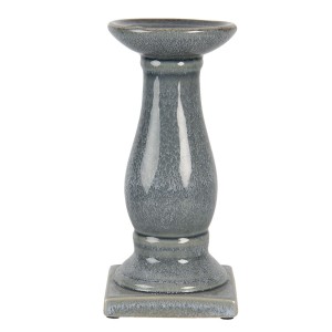 Šedo modrý mramorovaný svícen - Ø 12*25 cm