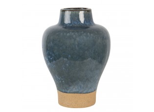 Modro hnědá keramická váza Lorenzo - Ø 21*31 cm