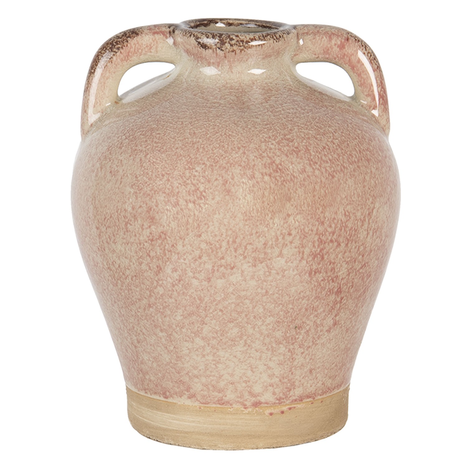 Světle růžová váza Sara s popraskáním a patinou - Ø 16*20 cm Clayre & Eef