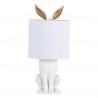 Bílá stolní lampa králík s bílým stínidlem Rabbi - Ø 20*45 cm E27/max 1*60W Barva: bílá, zlatáMateriál: polyresin, kov, látkaHmotnost: 1,111 kg