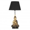 Zlato černá stolní lampa s Buddhou - Ø 28*60 cm / E27 Barva: zlatá, černá, patinaMateriál: polyresinHmotnost: 2,222 kg