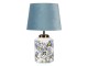 Bílo modrá stolní lampa s ptáčky - Ø 25*41 cm / E27