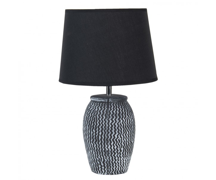Šedo černá stolní lampa Lui s černým stínidlem - Ø 25*41 cm / E27 Clayre & Eef