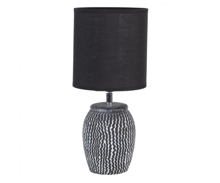 Šedo černá stolní lampa Mattia s oválným stínidlem - Ø 15*36 cm / E27