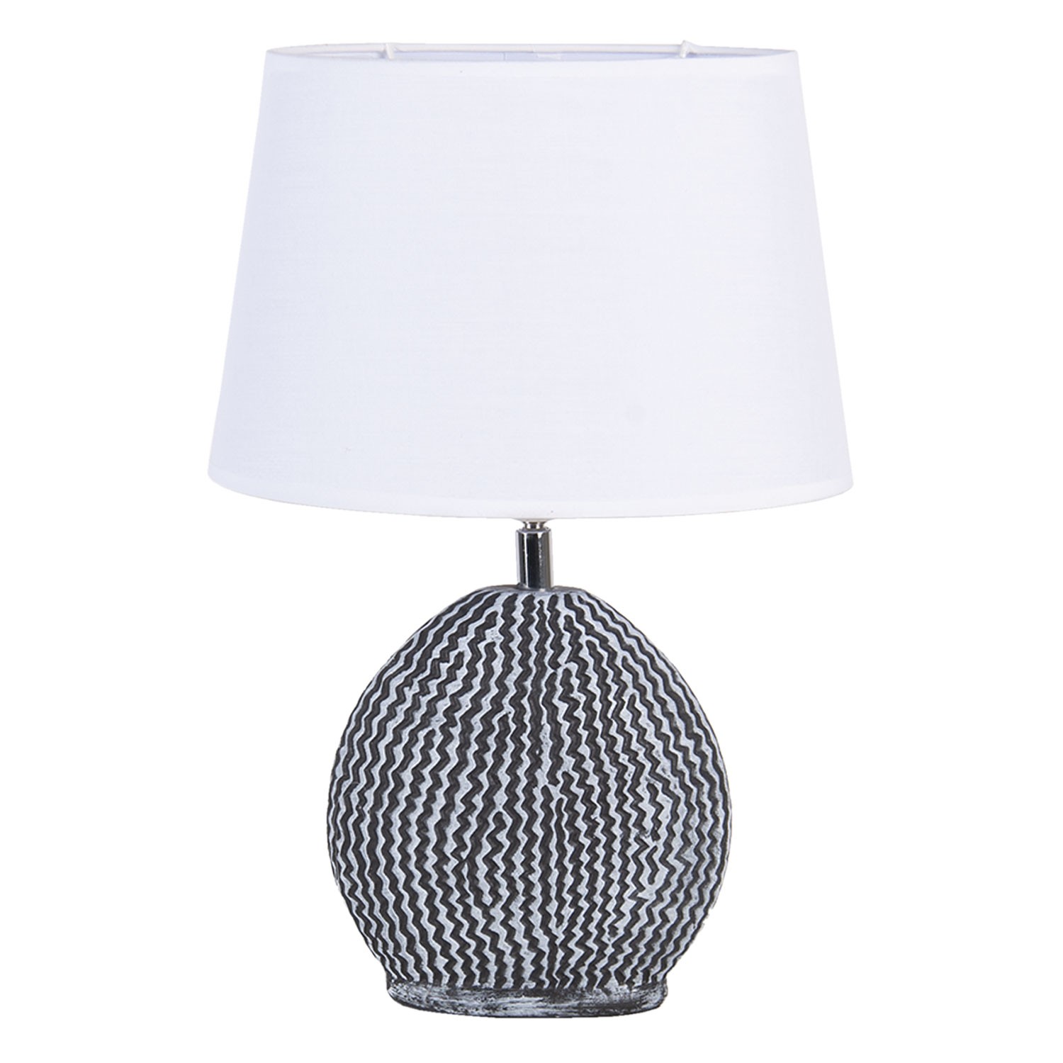 Bílo šedivá stolní lampa Val s bílým stínidlem - 26*19*38 / E27 6LMC0045