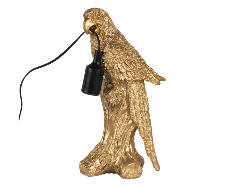 Zlatá stolní lampa papoušek - 18*13*36 cm E27