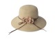Přírodní klobouk s hnědou ozdobnou květinou - Ø 34 cm