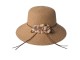 Hnědý klobouk se stuhou a kytičkami - Ø 34 cm