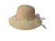 Béžový klobouk se stuhou a kytičkami - Ø 36 cm