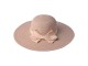Přírodní klobouk s meruňkovo kostkovanou mašlí - Ø 42 cm