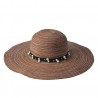 Hnědý pruhovaný klobouk s páskem a perličkami - Ø 58 cm Barva: vícebarevnáMateriál: PapírHmotnost: 0,111 kg