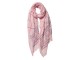 Růžový šátek s ornamenty - 70*180 cm