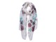 Světle šedý šátek s růžemi - 70*180 cm