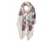 Krémový šátek s růžemi - 70*180 cm