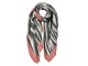 Krémovo černý šátek s růžovým lemem - 80*180 cm