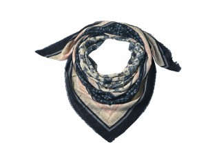 Béžový šátek s ornamenty - 140*40 cm