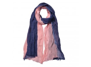 Růžovo modrý žíhaný šál - 90*190 cm