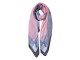 Šedo růžový žebrovaný šátek - 85*180 cm