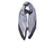 Šedo černý žebrovaný šátek - 85*180 cm