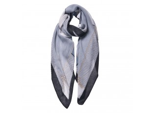 Šedo černý žebrovaný šátek - 85*180 cm