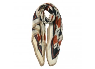 Béžový šátek s barevnými kosočtverci - 85*180 cm