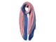 Růžovo modrý šátek s kytičkama - 85*180 cm