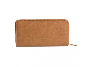 Hnědá koženková peněženka - 10*19 cm