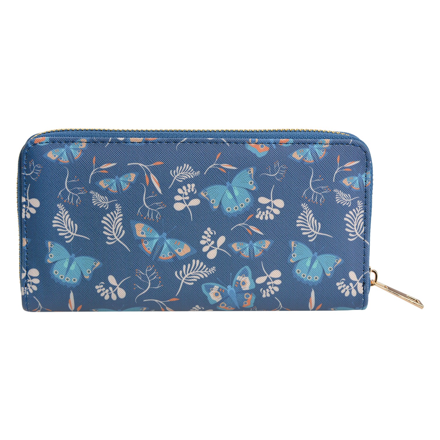 Modrá peněženka s motýlky - 10*19 cm Clayre & Eef