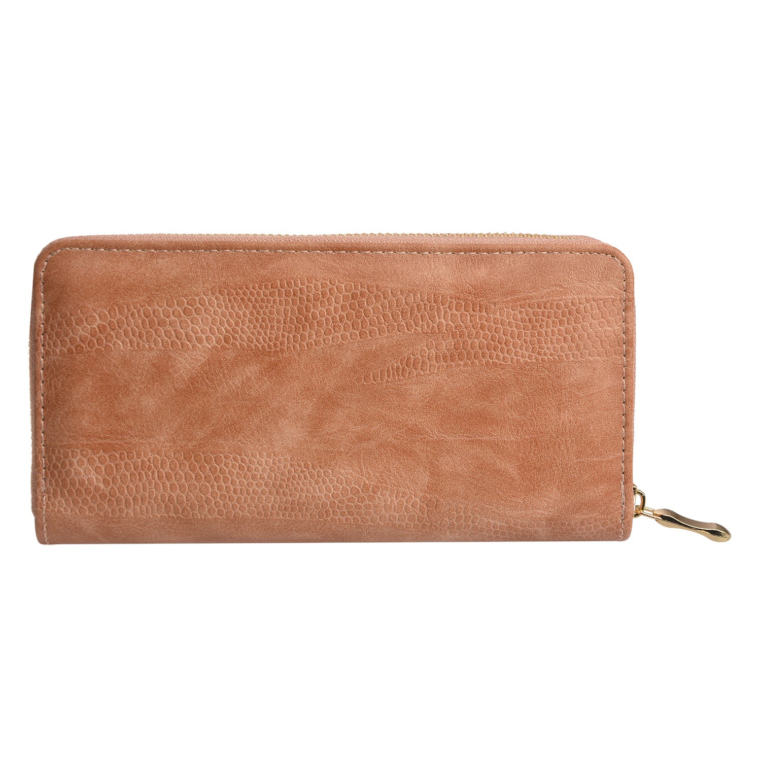 Světle hnědá koženková peněženka - 10*19 cm Clayre & Eef