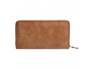 Světle hnědá koženková peněženka - 10*19 cm