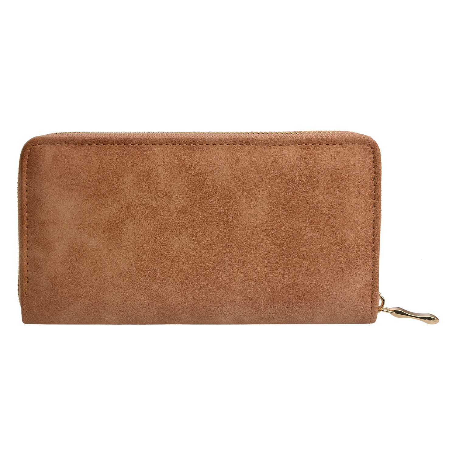 Světle hnědá koženková peněženka - 10*19 cm Clayre & Eef