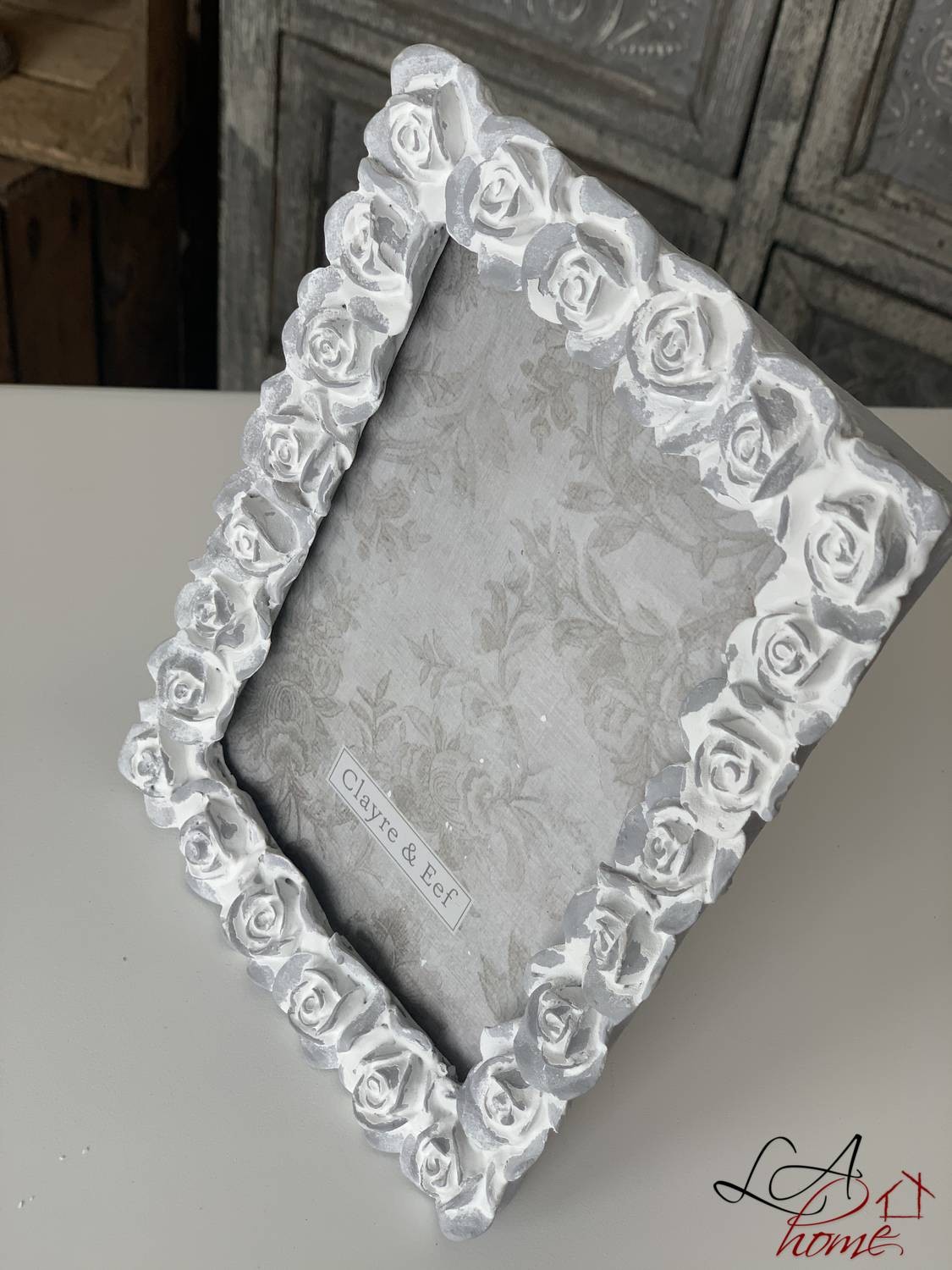Vintage fotorámeček s růžičkami - 15*2*20 cm / 12*16 cm