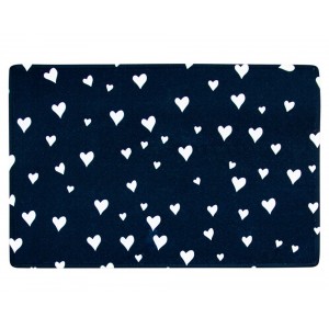 Černá rohožka se srdíčky Small hearts - 75*50*1cm
